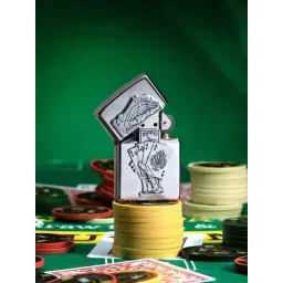 Zippo Silver Dead Mans Hand Emblem Design Brass Pocket Lighter-picture-29