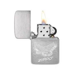 Zippo Silver Made In USA Eagle 1941 Replica Brushed Design Brass Windproof Pocket Lighter image 2