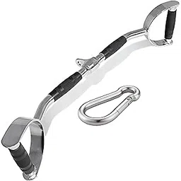 Zipzell® Sports Lat Pull Down Bar, Double D Handle with Rubber Grip, Chrome Steel Construction, with Safety Lock-picture-21