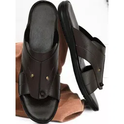 ZIRSQ Men Brown Leather Sandals-picture-20