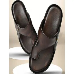 ZIRSQ Men Brown Synthetic Leather Sandals-picture-11