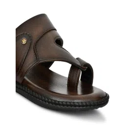 ZIRSQ Men Brown Synthetic Leather Sandals image 4
