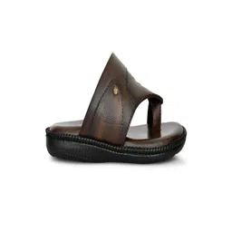 ZIRSQ Men Brown Synthetic Leather Sandals image 2