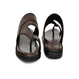 ZIRSQ Men Brown Synthetic Leather Sandals image 5
