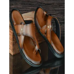 ZIRSQ Men Tan Synthetic Leather Sandals-picture-35