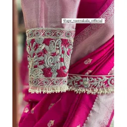 ziton ZEOUL Women's Indian Traditional Kanjivaram Silk Pure Weaving Lehenga Choli Along With Dupatta And Blouse Piece, Half Saree (Unstitched) image 4