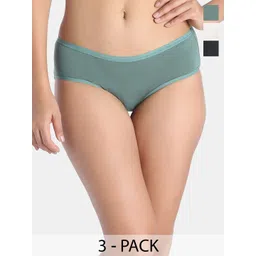 Zivame 3 Solid Cotton Low-rise Inner Elastic Hipster Briefs-picture-11