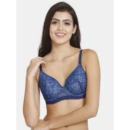 Zivame Blue Lace Work T-Shirt Bra-picture-13