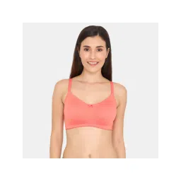 Zivame Double Layered Wirefree No Sag Bra - Georgia Peach-picture-10