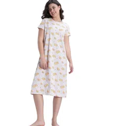Zivame Grey Cotton Printed Night Dress-picture-38