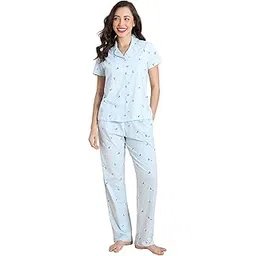 zivame Knit Poly Pyjama Set, Beige-picture-30