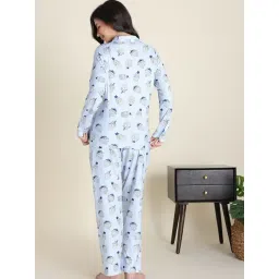 Zivame Light Blue Printed Night Suit image 2