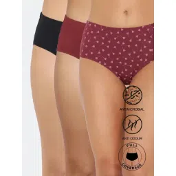 Zivame Maroon Solid Panties (Pack of 3)-picture-21