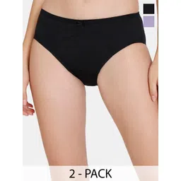 Zivame Pack Of 2 Hipster Briefs ZI28E6-Black Lavendar-picture-21