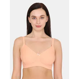 Zivame Peach-Coloured Solid Non-Wired Non Padded Maternity Bra-picture-10