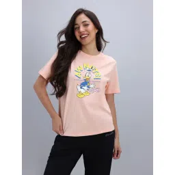 Zivame Peach Cotton Regular Fit Printed T-Shirt-picture-17
