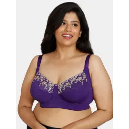 Zivame Purple Floral Full Coverage Double Layered Bra-picture-42