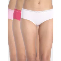 Zivame White & Pink Regular Fit Panties - Pack Of 3-picture-17
