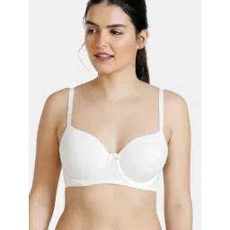 Zivame White Cotton Padded Under-wired Medium Coverage T-shirt Bra-picture-26