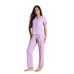 Zivame Women Knit Cotton Lupine Shirt and Pyjama-picture-32