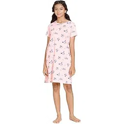 zivame Women's Cotton Rich (>50%) Knee Length Casual Relaxed Nightgown-picture-56