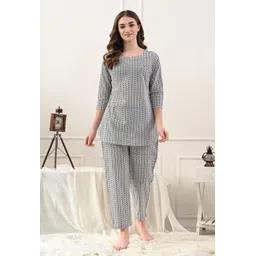 zivsy Women Night Suit Set Black Printed-picture-28