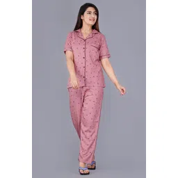 zivsy Women Night Suit Set Pink Printed-picture-12