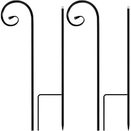 ZLHETWT 2Pcs Shepherd Hooks, Shepherd Crook Hook, Bird Feeder Pole Stand Metal Shepherd Crook Hook Rust Resistant Bird Feeder Pole Stand for Bird Feeder Lights Lanterns Plant Baskets-picture-21