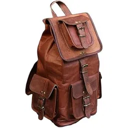 znt bags Leather Bag Handmade Backpack Shoulder Daily Multiple Pocket Sleeves laptop trendy Stylish Unisex travelling for Boys girls School Office Man & Woman-picture-15