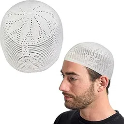 ZOAS Islamic Muslim Cap For Men's made by Hand With Thread Full Strechable In 100% Cotton Cloth With Star Design (FREE SIZE)-picture-23