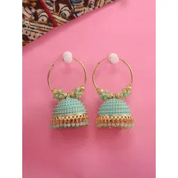 Zoey Gold Plated Artificial Beads Jhumkas-picture-10