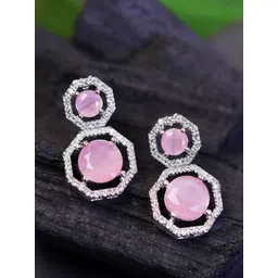 Zoey Silver Plated Cubic Zirconia Drop Earrings-picture-11