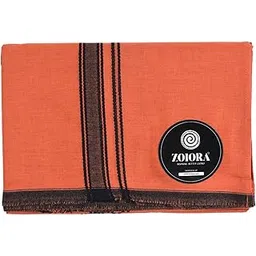 zoiora Premium Pure Cotton Lungi for Men (1.90 x 1.28 Meters) | Kavi Saffron Dhoti | Traditional Cotton Mundu | Handwoven Ethnic Wear | Hem-Stitched Single Lungi | Comfortable Daily Use-picture-21