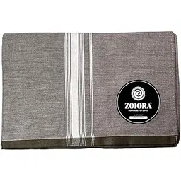 zoiora Premium Pure Cotton Lungi for Men | Grey Colour Hem-Stitched Dhoti | Traditional Kerala Style Mundu | Single 100% Cotton Dhoti for Weddings, Festivals & Casual Wear (1.90 x 1.28 Meters)-picture-44
