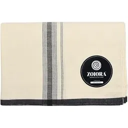 zoiora Premium Pure Cotton Lungi | Premium Ethnic Wear | Cream Lungi For Men | Hem-Stitched 100% Cotton Mundu | Single Dhoti | Pure Cotton Lungies For Men-picture-45