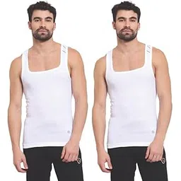Men's Cotton Solid Round Neck Sport Vest (Black Jaspe & Black Pack of 2)-image-27