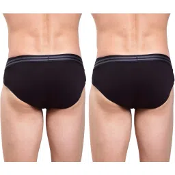 zoiro Men's Soft Classic Cotton Blend Outer Elastic Solid Briefs (Pack of 2) image 3