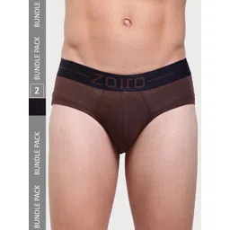 Zoiro Men Pack Of 2 Mid-Rise Basic Briefs SOFTSBRIEFCanteen+BLACK(REDELASTICBRANDING)-picture-22