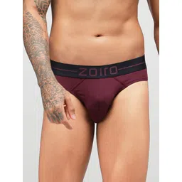 Zoiro Men Solid Mid-Rise Basic Briefs-image-2