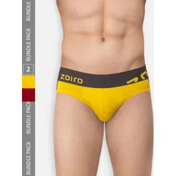 Zoiro Pack Of 2 Colourblocked Pure Cotton Basic Briefs ZO-BRI-TRE31-RUONY-SUCA-S-2PC-picture-25