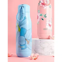 Zoku Blue Printed Double-Walled Vacuum Insulated Stainless Steel Water Bottle 355 ml-picture-22