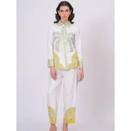 Zolo Label Tropical Palm Printed Shirt Collar Shirt With Trousers Co-Ords-picture-17