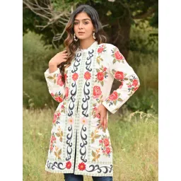 Zolo Label White Cotton Embroidered Jacket-picture-11