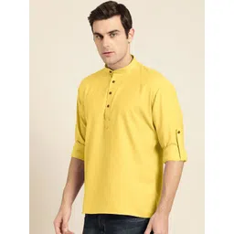 Zombom Men Band Collared Straight Kurta-picture-19