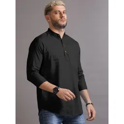Zombom Men Mandarin Collar Long Sleeve Straight Kurta-picture-37