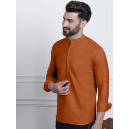 Zombom Men Mandarin Collar Straight Kurta-picture-29