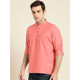 Zombom Men Mandarin Collar Straight Kurta-picture-10