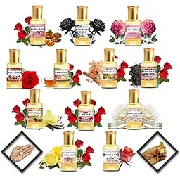 ZooHi Perfume Attar Assorted Pack for Men & Women Roll-on, Non-Alcoholic some hard and some light smell collocation Fragrance, Each 3 ML 12Pcs x 3ML (36ML) (ROSE SET)-picture-11