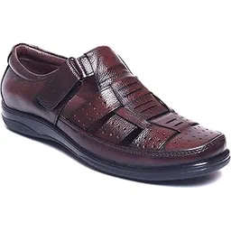 Genuine Tinted Leather Casual Sandal For Men ZA-2337 | Comfortable/Ventilated Sandal With Anti-Slip Technology, Flexible Sole And Memory Cushion Padded Insole-image-21