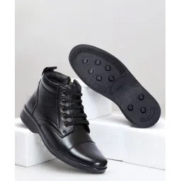 zoom shoes Genuine Leather Boots for Men AD1165 | Zipper Boots| Memory Cushion| High Ankle Boots For Men-picture-11